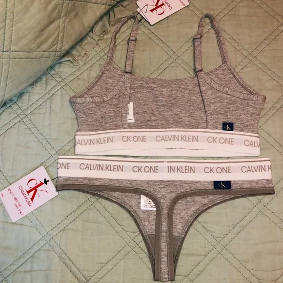 CK One thong and bralette set (M) - Picture 3 of 4